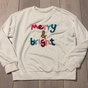 New in Bag White Merry & Bright Sweatshirt Size Medium